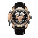 Brand Military Watches for Men Automatic black Dial Leather Strap PBBLG