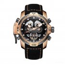 Brand Military Watches for Men Automatic black Dial Leather Strap PBBLB