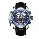 Brand Military Watches for Men Automatic blue Dial Black Leather Strap YLBLB