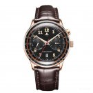 Luxury Brand Vintage Waterproof Watches Date Leather Strap Brown Automatic PBSO