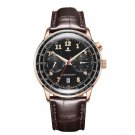 Luxury Brand Vintage Waterproof Watches Date Leather Strap Brown Automatic PBS