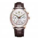 Luxury Brand Vintage Waterproof Watches Date Leather Strap Brown Automatic PWSO