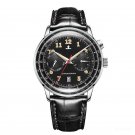 Luxury Brand Vintage Waterproof Watches Date Leather Strap Black Automatic YBB