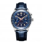 Luxury Brand Vintage Waterproof Watches Date Leather Strap Blue Automatic YLL