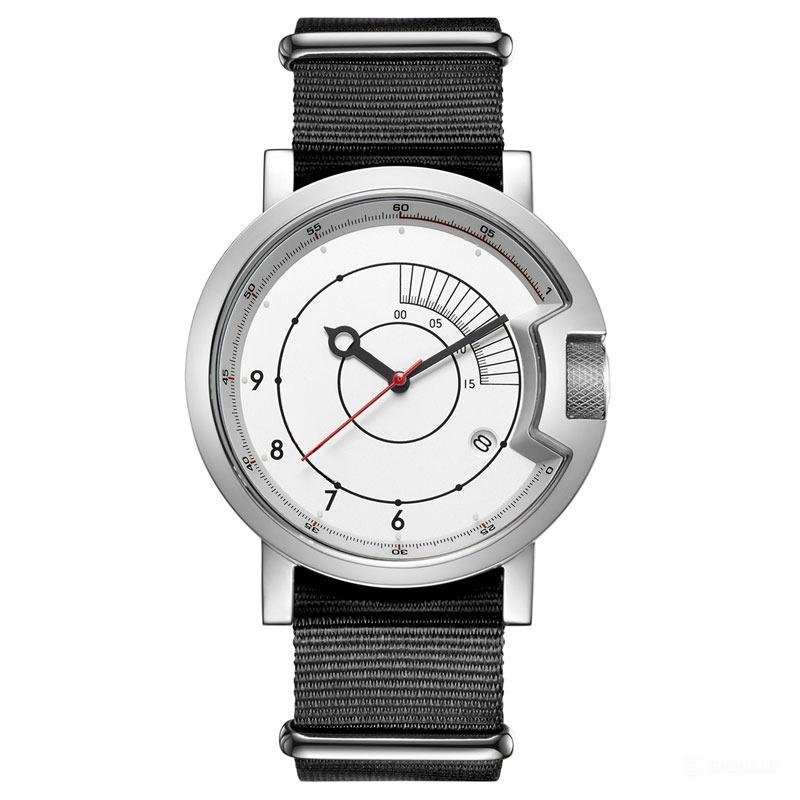 Sport Waterproof Watch white Simple Men black Nylon Strap Automatic Military YWB
