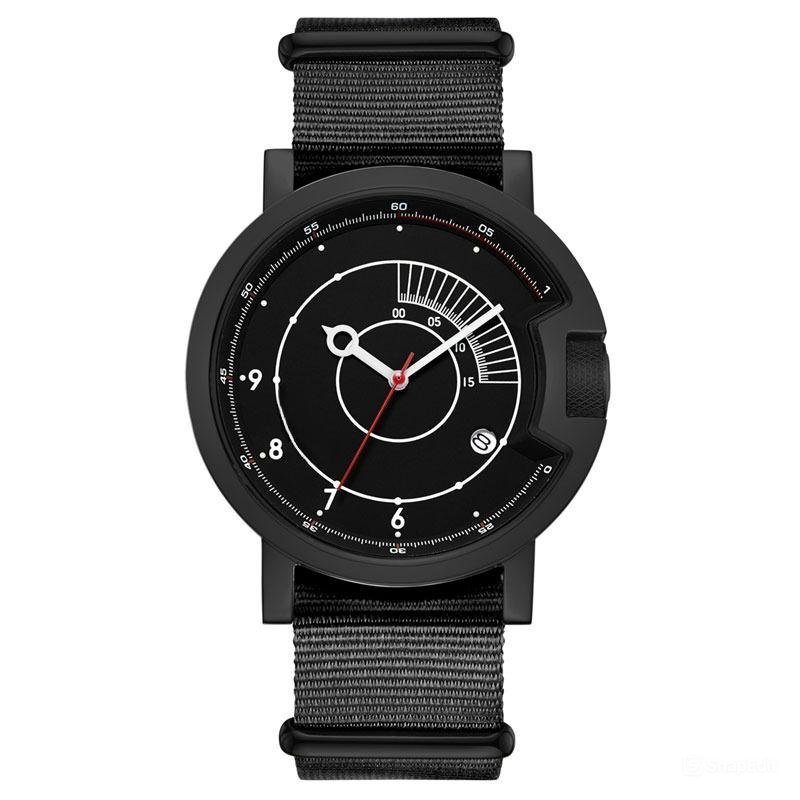Sport Waterproof Watch Simple Men Black Nylon Strap Automatic Military BBB