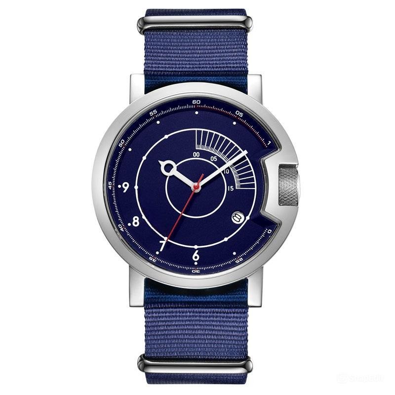 Sport Waterproof Watch Simple Men Blue Nylon Strap Automatic Military YLL