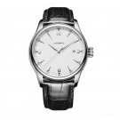 Mechanical Business Watches YWB Sapphire Crystal Steel Genuine Leather Strap Band
