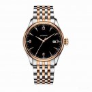 Brand Luxury Mens Watches with Date Black Dial Automatic Two Tone rose gold PBT