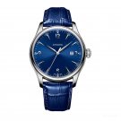 Casual Automatic Watches For Men silver Steel With Date and Leather Strap YLB