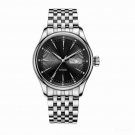 Mens Watch Dress Full Stainless Steel black Dial Automatic with Date Day YBY