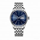 Mens Watch Dress Full Stainless Steel blue Dial Automatic with Date Day YLY