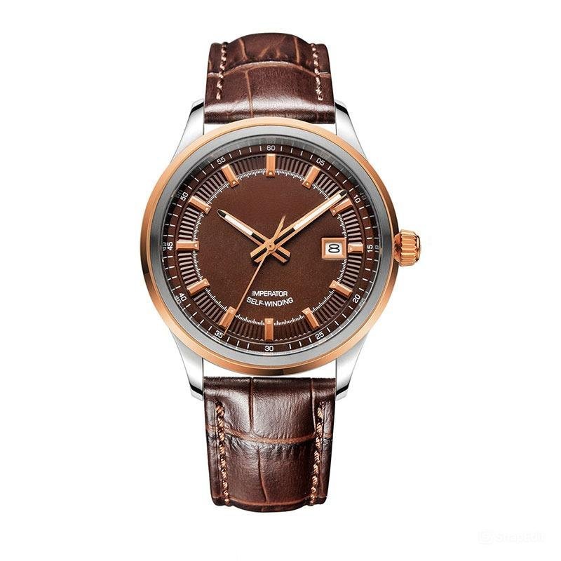 Men Watch Automatic Mechanical Steel rose Gold Miyota Luminous with Date PSS