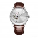 Luxury Automatic Watches for Men Tourbillon Convex Lens Leather Strap YWS