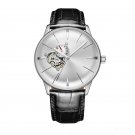 Luxury Automatic Watches for Men Tourbillon Convex Lens Leather Strap YWB