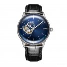 Luxury Automatic Watches for Men Tourbillon Convex Lens Leather Strap YLB