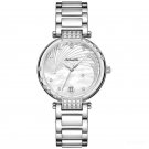 Steel Automatic Watch For Ladies Diamonds White Dial Stainless Steel Strap YWT
