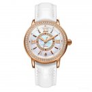 Top Brand Waterproof Watches Women white Leather Strap Quartz Gift for Wife PWWDH