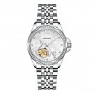 Flower Diamond Women Waterproof Watch silver Steel Bracelet Mechanical YWY