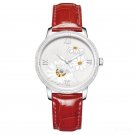 Luxury Lady Watch Waterproof Fashion Quartz Elegant red Leather Strap YWRD