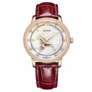 Top Brand Luxury Female Fashion Watch Automatic red Leather Strap PWRD