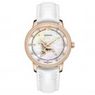 Top Brand Luxury Female Fashion Watch Automatic white Leather Strap PWWD