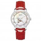 Top Brand Luxury Female Fashion Watch Automatic red Leather Strap YWSD