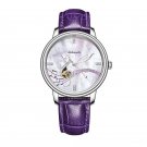Women Fashion Watches New Luxury purple Leather Band Automatic YWU