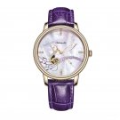 Women Fashion Watches New Luxury purple Leather Band Automatic PWU