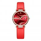 Women Watch Rose Gold Case Stainless Steel Analog Calendar Automatic red Dial PRR