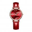 Women Watch Rose Gold Case Stainless Steel Analog Calendar Automatic red Dial PRRC