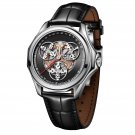 Stars Wheel Mechanical Automatic Waterproof Mens Watch Leather Creative Steel YBB