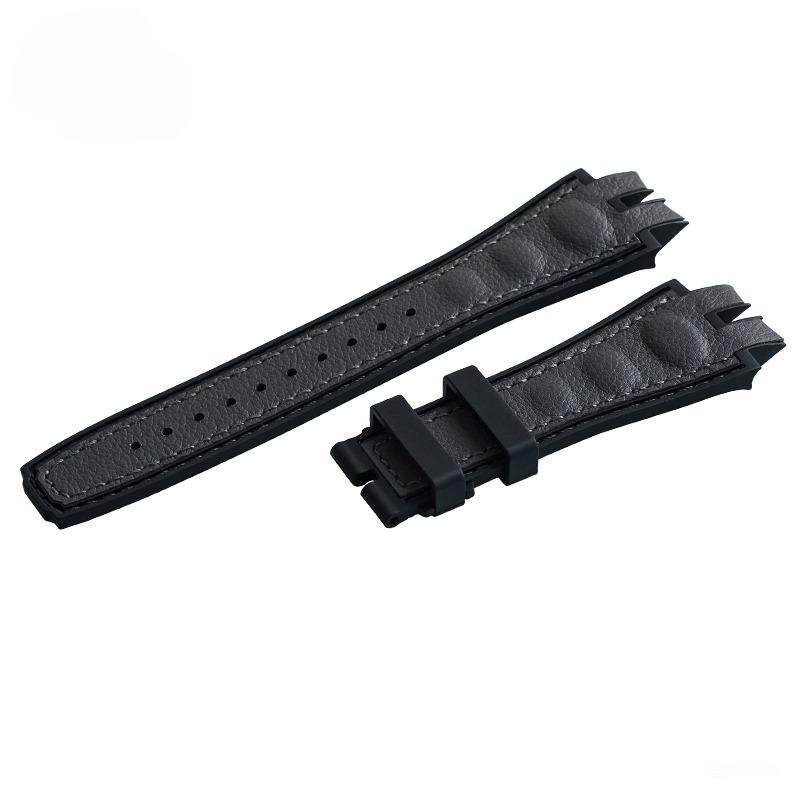 Watchband Rubber Strap grey Men Mechanical Sapphire Shockproof Waterproof Dial 25mm
