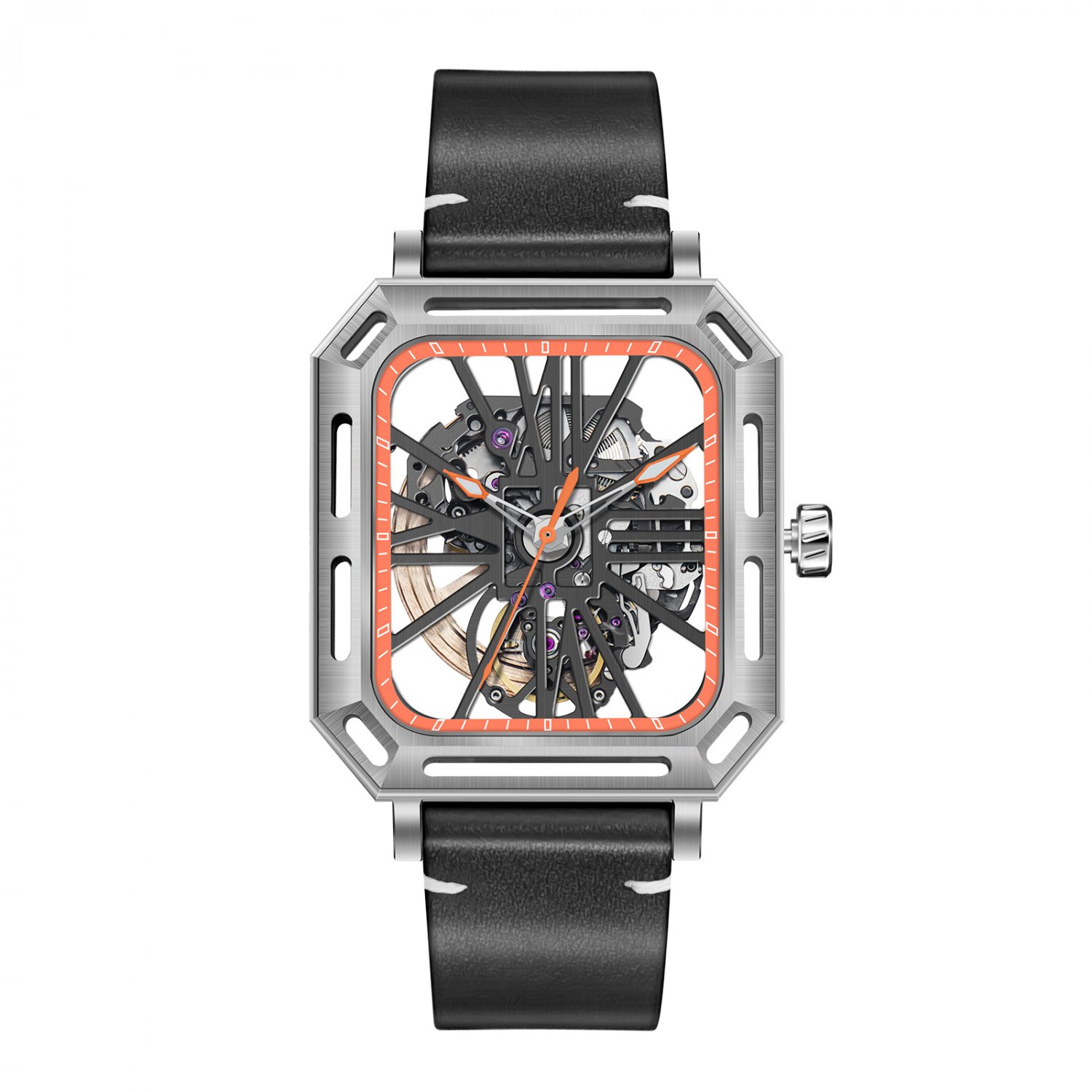 Spider Skeleton Unique Automatic Watches Mens Steel Rectangular Automatic YSOK