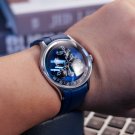 Trisome Star Planet Blue Rubber Automatic Waterproof Watch Men Mechanical YLLR