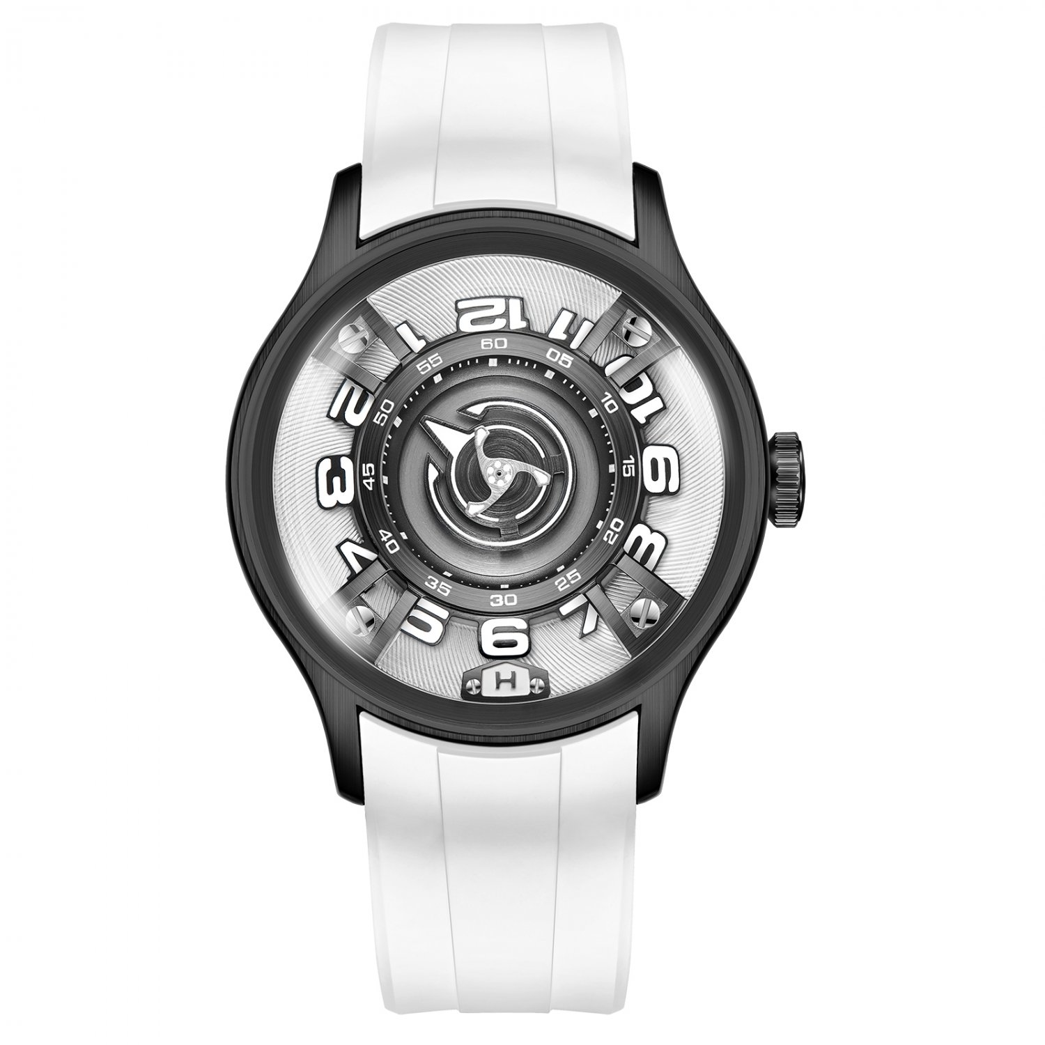 Curvature Engine Star Ship Rubber Automatic Men Watch Luminous white Nightlight FBWW