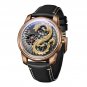 Dragon Dial Leather Automatic Mechanical Double Wheel Waterproof Watch For Men PGBL