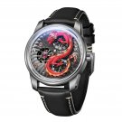 Dragon Dial Leather Automatic Mechanical Double Wheel Waterproof Watch For Men YRBL