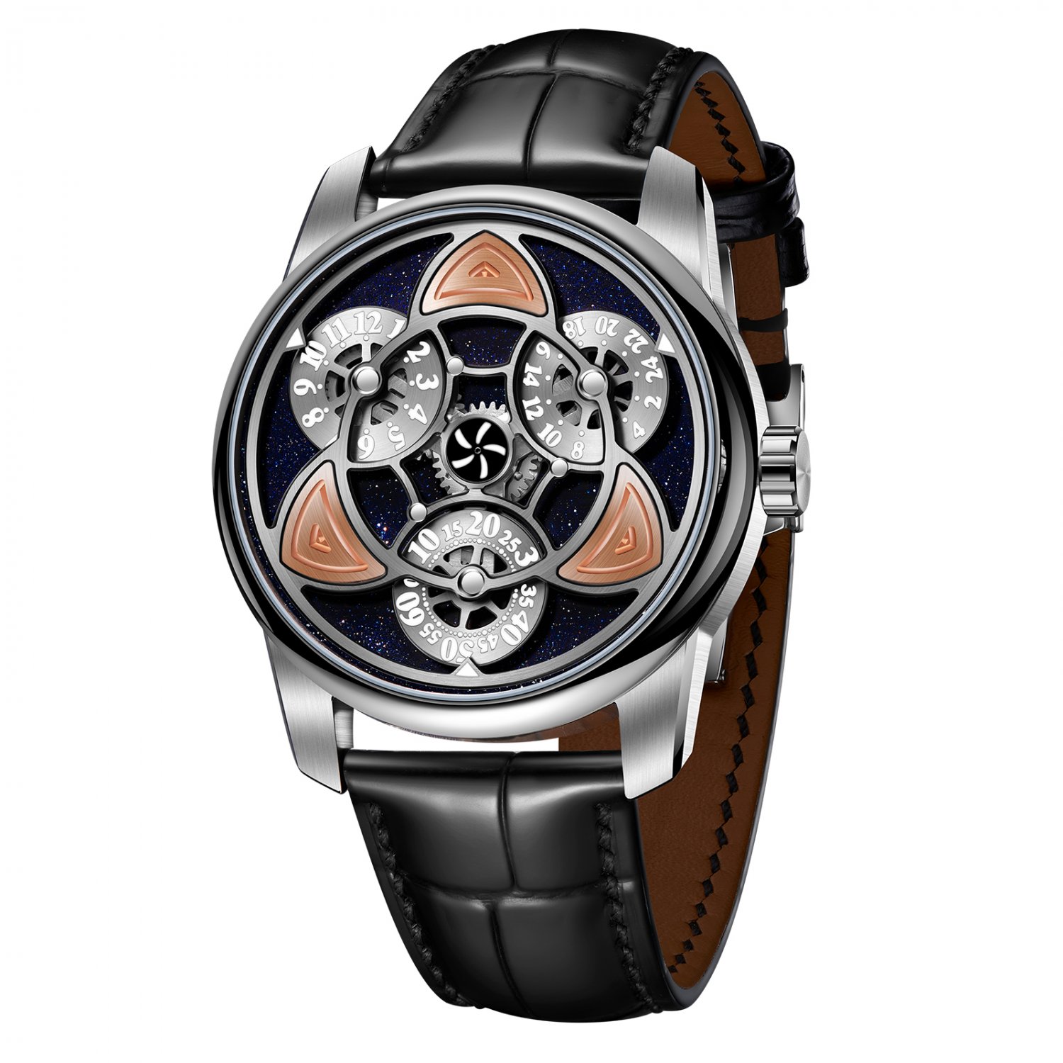 Automatic Mechanical Men Watch Steel Luminous Sapphire Glass Waterproof 50M YBB