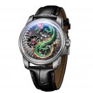 Famous Brand Dragon Watch for Men Leather Strap Hollowout Mechanical Automatic YGBL