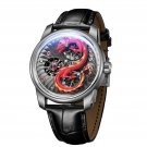 Famous Brand Dragon Watch for Men Leather Strap Hollowout Mechanical Automatic YRBL