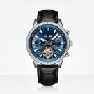 Men Watch Tourbillon Leather Strap Sapphire Waterproof Calendar Week Month YLB