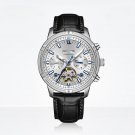 Men Watch Tourbillon Leather Strap Sapphire Waterproof Calendar Week Month YWB
