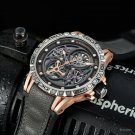Waterproof Watches for Men Skeleton Dial Automatic Self Wind Rubber Strap PBB