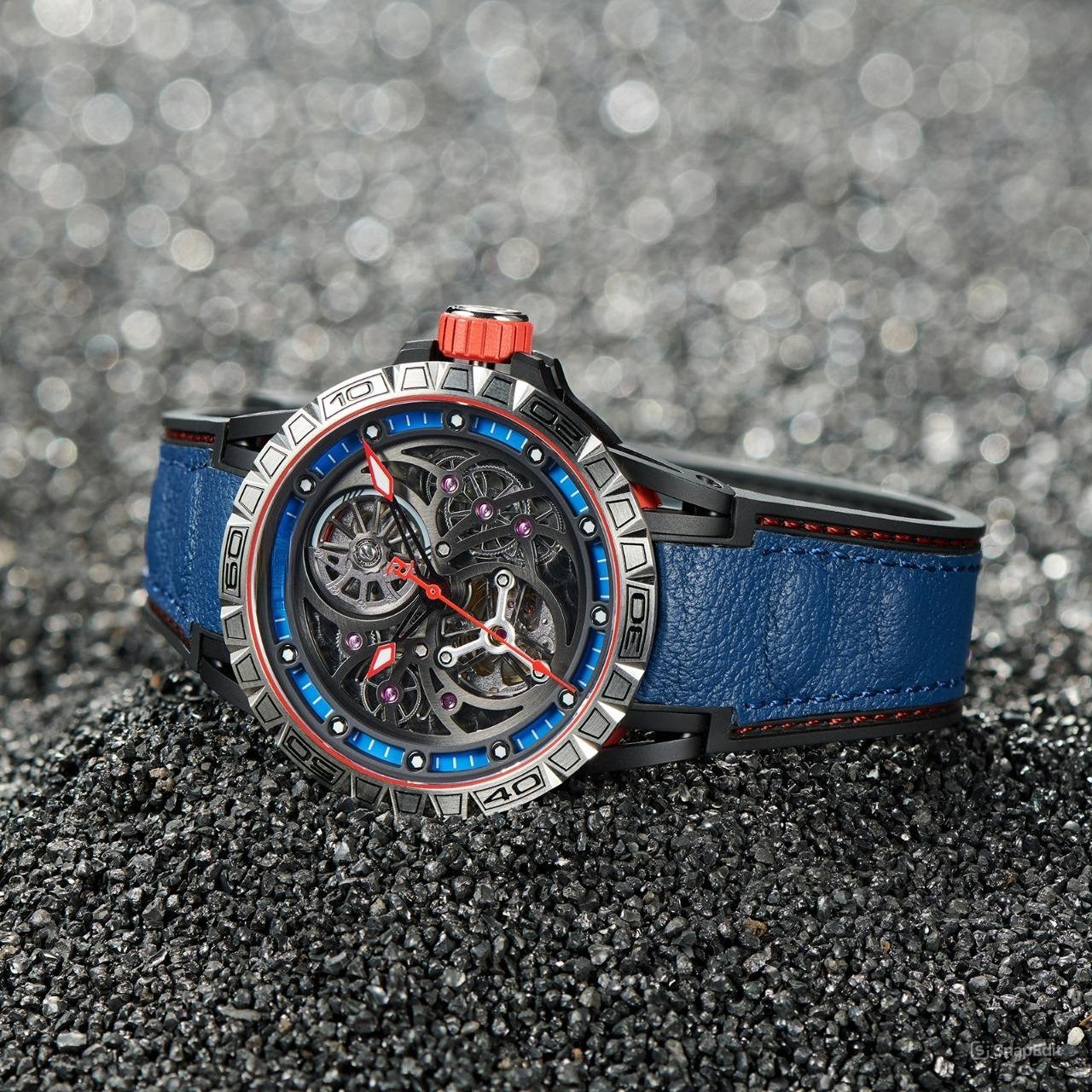 Waterproof Watches for Men Skeleton Dial Automatic Self Wind Rubber Strap TBLL