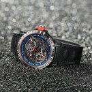 Waterproof Watches for Men Skeleton Dial Automatic Self Wind Rubber Strap TBLB