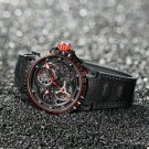 Waterproof Watches for Men Skeleton Dial Automatic Self Wind Rubber Strap BRBB