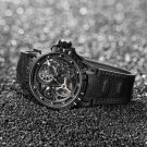 Waterproof Watches for Men Skeleton Dial Automatic Self Wind Rubber Strap BBB