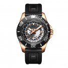 World Time Diving Sports Mens Watch Automatic Mechanical Luminous Sapphire Glass PTBB
