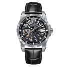 Brand Skeleton Mechanical Automatic Watch For Men Sport Genuine Leather YBB